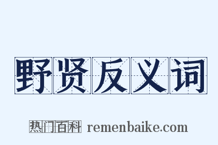 野贤反义词是什么意思的图片